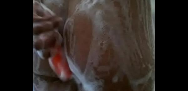  Horny Anal Virgin In shower Teasing tight hole with tip